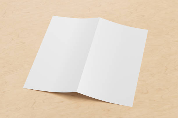 istock Blank square leaflet cover. Bi-fold or half-fold brochure isolated with clipping path. 1218666254