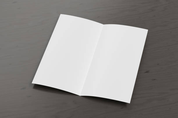 istock Blank square leaflet cover. Bi-fold or half-fold brochure isolated with clipping path. 1218666261