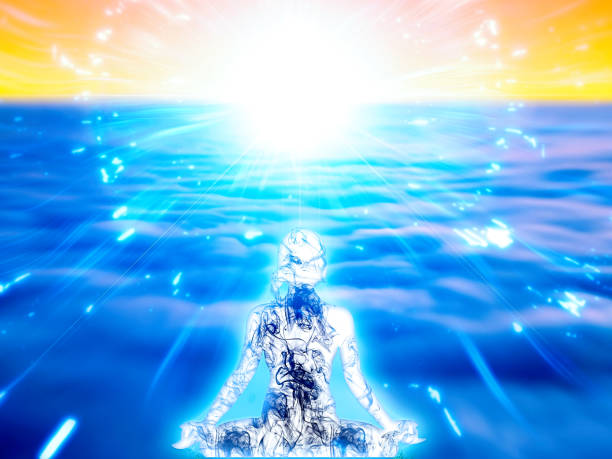 istock Silhouette of a woman meditating 1218674384