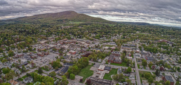 istock Aerial View of Bennington, Vermont in Spring 1218675189