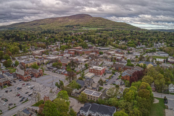 istock Aerial View of Bennington, Vermont in Spring 1218675191