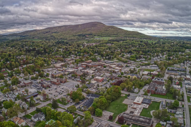 istock Aerial View of Bennington, Vermont in Spring 1218675192