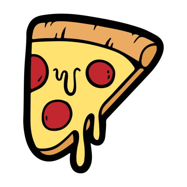 Vector Hand Drawn Pizza Illustration Stock Illustration - Download Image  Now - Pizza, Slice of Food, Cartoon - iStock