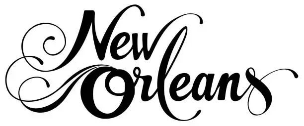 Vector illustration of New Orleans - custom calligraphy text