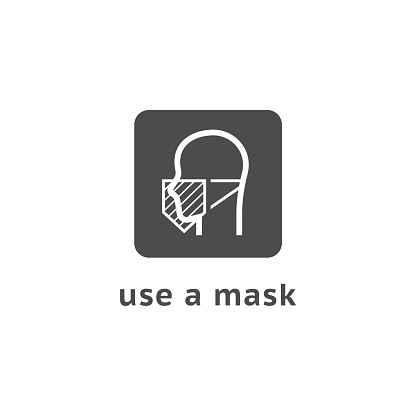Using Mask. Sign Man Use Mask Vector Vector Wear Face Mask Sign For People Warning Sign ...
