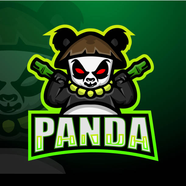 Panda mascot esport logo design Vector Illustration of Panda mascot esport logo design are panda bears aggressive stock illustrations
