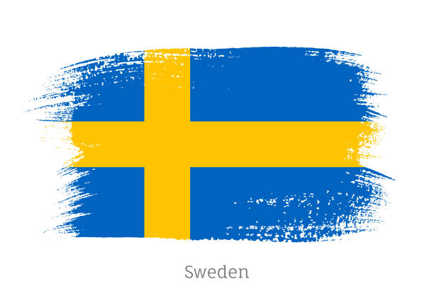 istock Sweden official flag in shape of brush stroke 1218693194