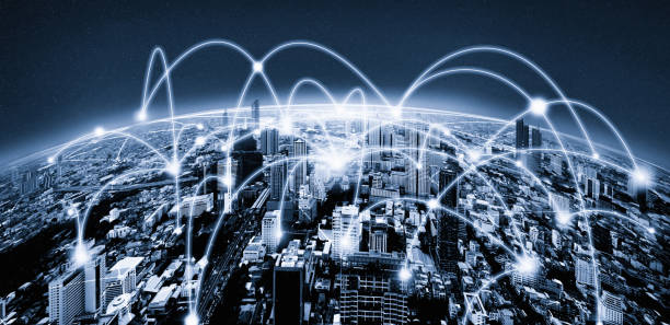 istock Modern creative telecommunication and internet network connect in smart city. 1218694224