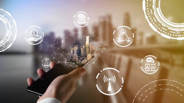 istock Modern creative telecommunication and internet network connect in smart city. 1218694490