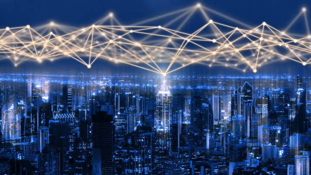 istock Modern creative telecommunication and internet network connect in smart city. 1218694513