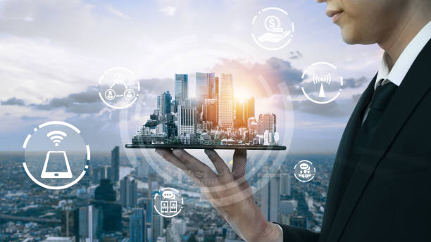 istock Modern creative telecommunication and internet network connect in smart city. 1218694525