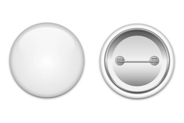 Button pin vector design illustration isolated on white background Beautiful vector design illustration of button pin isolated on white background campaign button stock illustrations