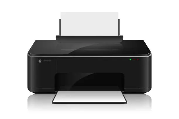 Vector illustration of Realistic inkjet printer vector design illustration isoalted on white background