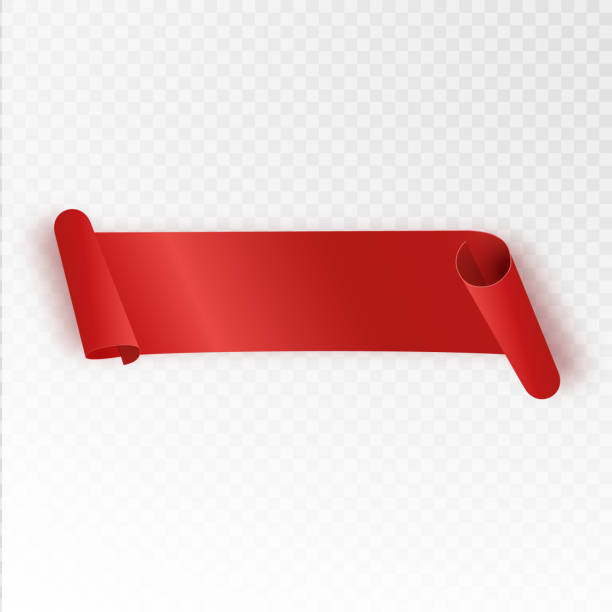 istock Red curved paper sale banner. Ribbon. Vector illustration 1218701664