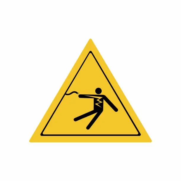 Vector illustration of Slippery surface sign or symbol. Vector design isolated on white background