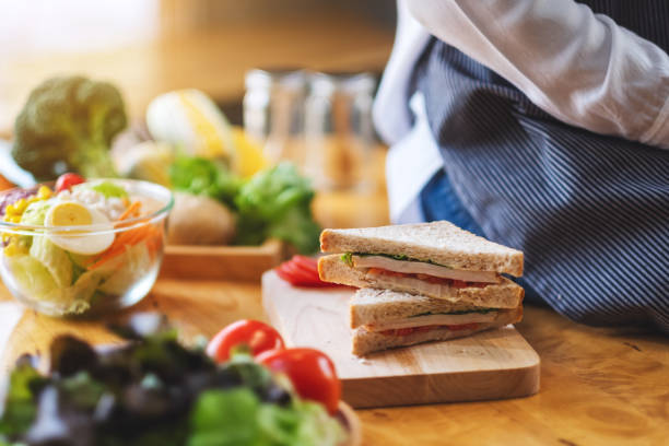 istock a chef cooking whole wheat sandwich and vegetables salad in kitchen 1218706506