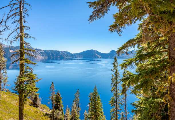 Scenic View Of Crater Lake, Oregon, USA stock photo