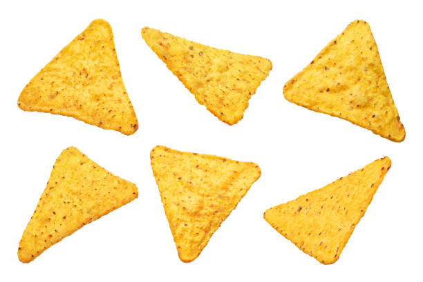 istock Collection of mexican nachos chips on white 1218709954