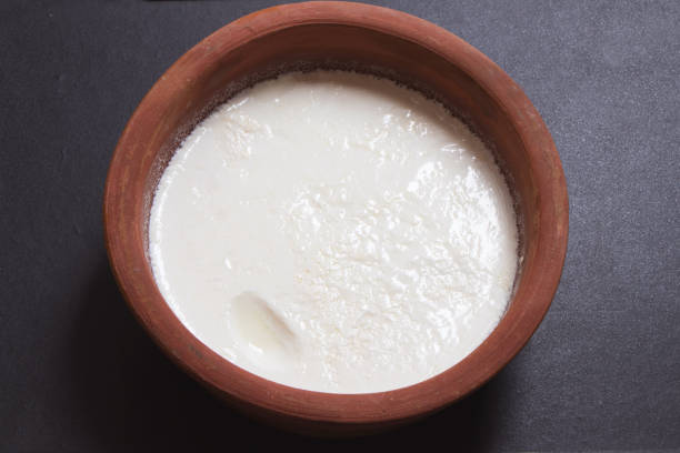 istock Home made curd in a earthen bowl 1218711597