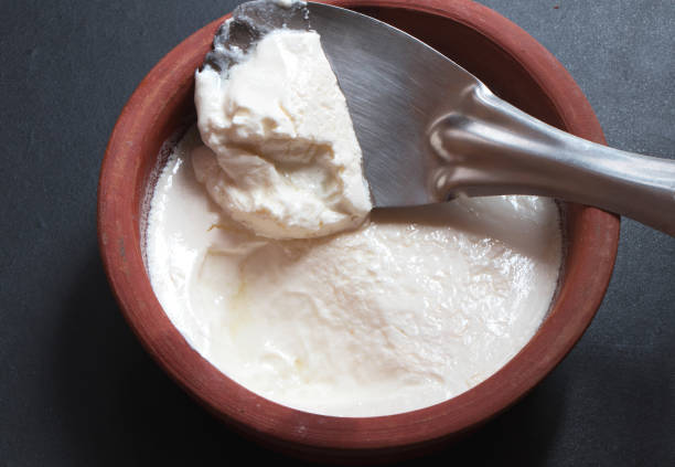istock Home made curd in a earthen bowl 1218711614