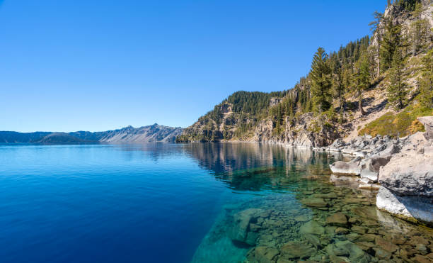 Scenic View Of Crater Lake, Oregon, USA stock photo