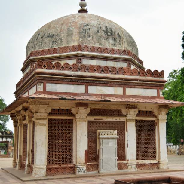 istock Inside the Qutub Minar Complex with antic ruins and inner square. UNESCO World Heritage in Mehrauli, Old Architecture inside Qutub Minar during the day time in Delhi India, Qutub Minar inside old architecture 1218712976