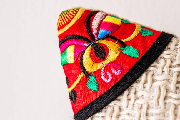 istock Chinese embroidery closeup. Auspicious patterns. 1218713609