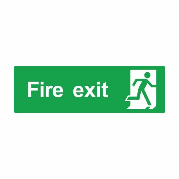 Vector illustration of Emergency exit sign. Vector design isolated on white background
