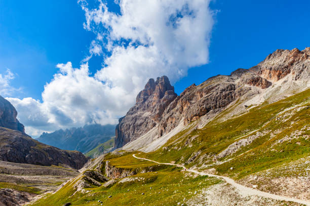istock Italy - Footpath in the Rosengarten Group, Dolomites 1218718650
