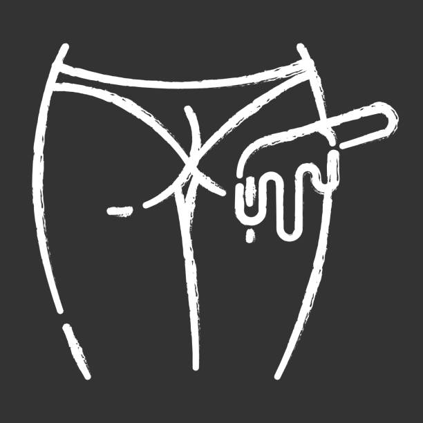istock Buttocks waxing chalk icon. Female butt hair removal procedure. Depilation with natural soft hot wax. Professional beauty treatment. Clean and silky skin. Isolated vector chalkboard illustration 1218720052