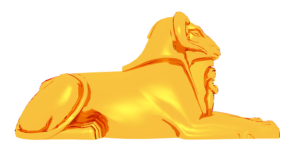 Computer generated 3D illustration with an aries sphinx isolated on white background