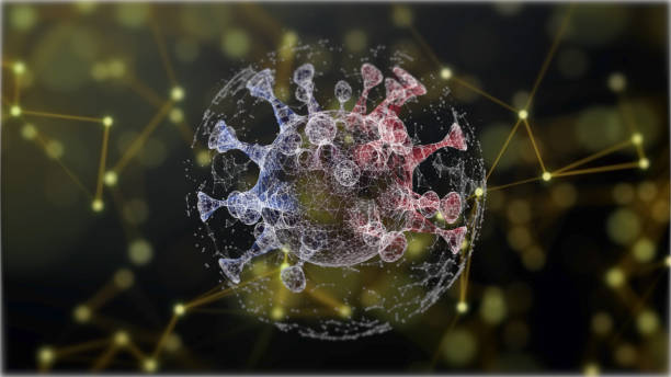 istock How to protect yourself from virus. Illuminating virus cell locked inside a transparent sphere over digital plexus background. 1218721552