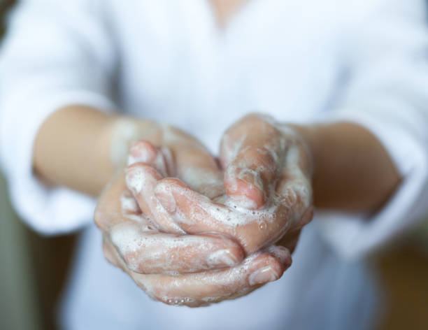 istock Washing hands. Rubbing with a soap. 1218721722