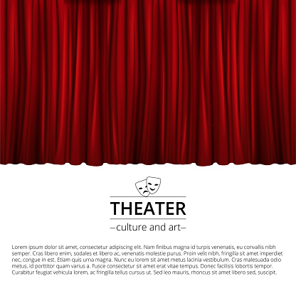 Banner With A Stage And Theatrical Red Curtains On A White Background Stock  Illustration - Download Image Now - iStock
