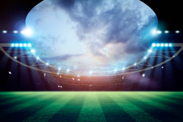 istock lights at night and stadium 3D rendering. - Illustration 1218725579