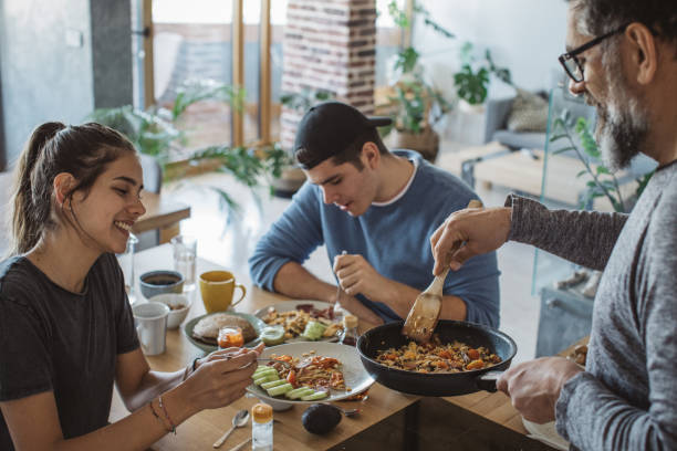 istock Family breakfast during isolation 1218727279