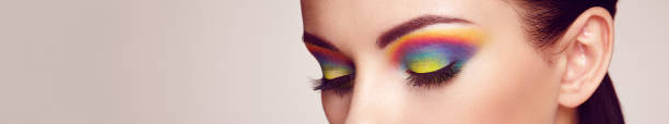 istock Female eye with  rainbow make-up 1218729398