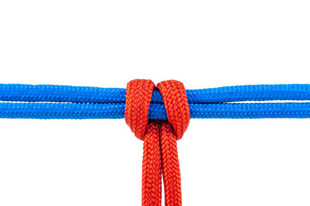 istock Knot on a cord isolated on a white background . 1218729566