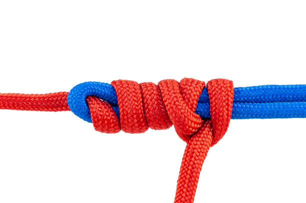 istock Knot on a cord isolated on a white background . 1218729570