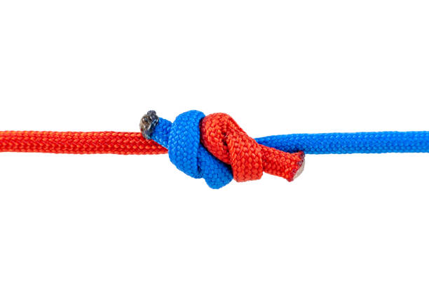 istock Knot on a cord isolated on a white background . 1218729574