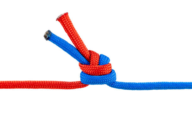istock Knot on a cord isolated on a white background . 1218729584