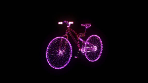Rgb Bike Hologram Wireframe. Nice 3D Render on a black background