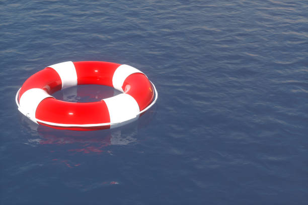 istock Lifebuoy On The Sea 1218737826