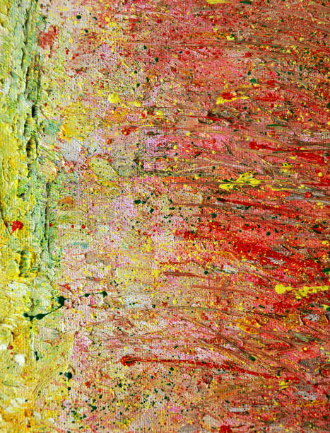 istock Texture strokes, stains and splashes on canvas. Abstract oil painting. 1218739453