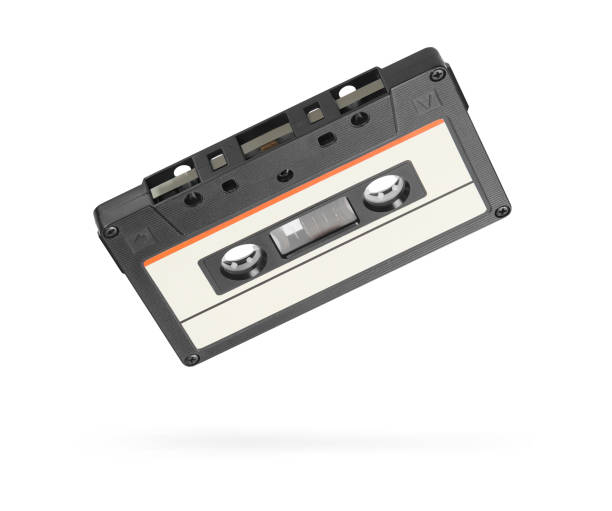 istock Retro old audio tape cassette isolated on white 1218739790