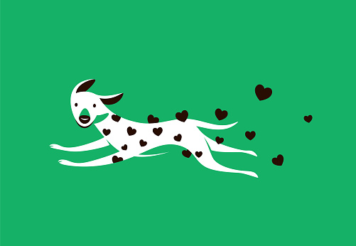 vector illustration of dog running character