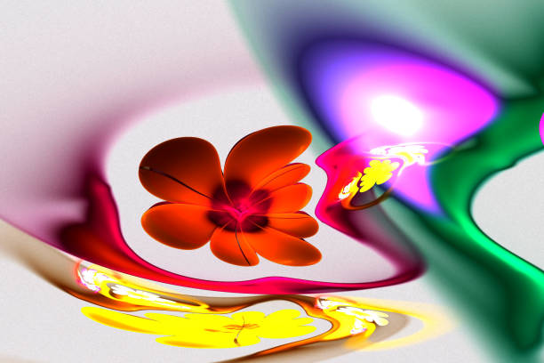 istock abstract fractal 3d flowers on a light background. Multi-colored fractal image 1218744853