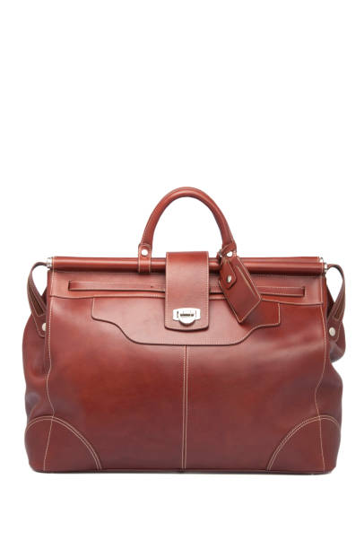 istock Brown Leather Travel Bag 1218746775