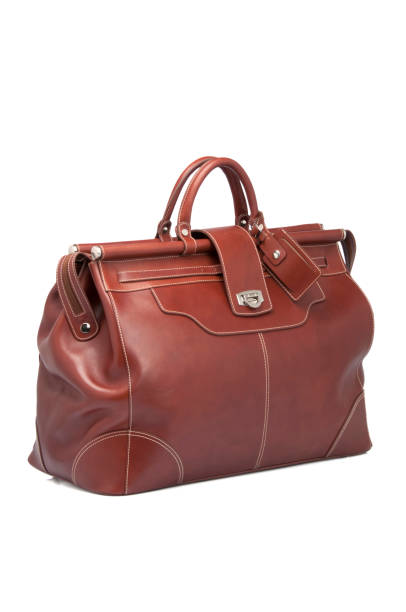 istock Brown Leather Travel Bag 1218747751