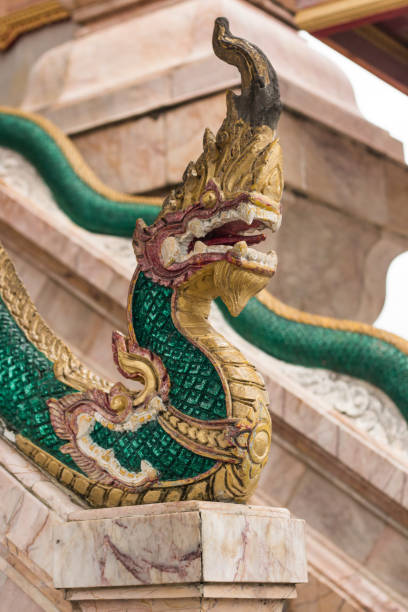 istock Wat Chalong, Phuket, Thailand - July 20, 2019: dragon statue Wat Chalong or Wat Chantharam. 1218747758